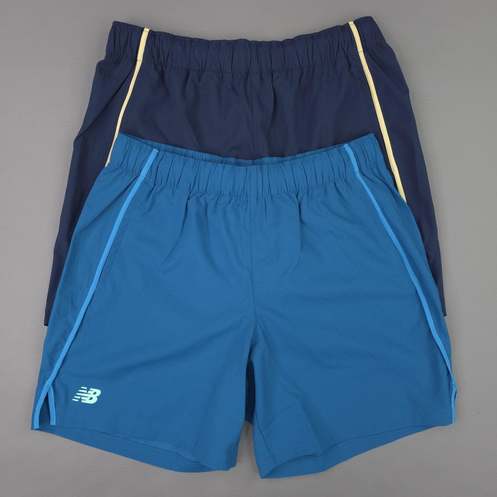 New Balance Shorts Mens Medium Blue Navy 6 Inseam Athletic Running Lot Of 2